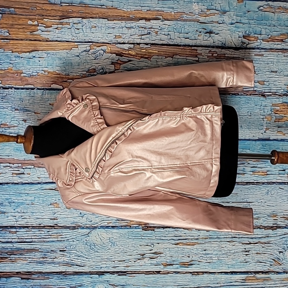 Pink Ruffle Motto Jacket NWT